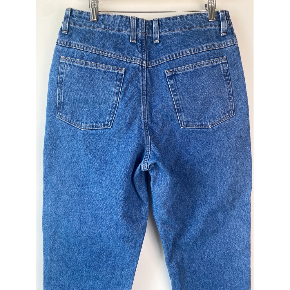 LL Bean Womens Relaxed Flannel Lined Jeans 14 Petite Blue Tapered Leg 299546 - Picture 6 of 12